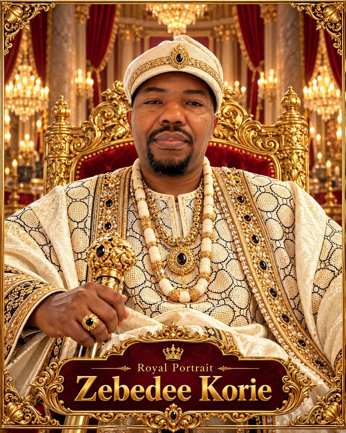 Royal portrait of Zebedee Ejike Korie, website developer